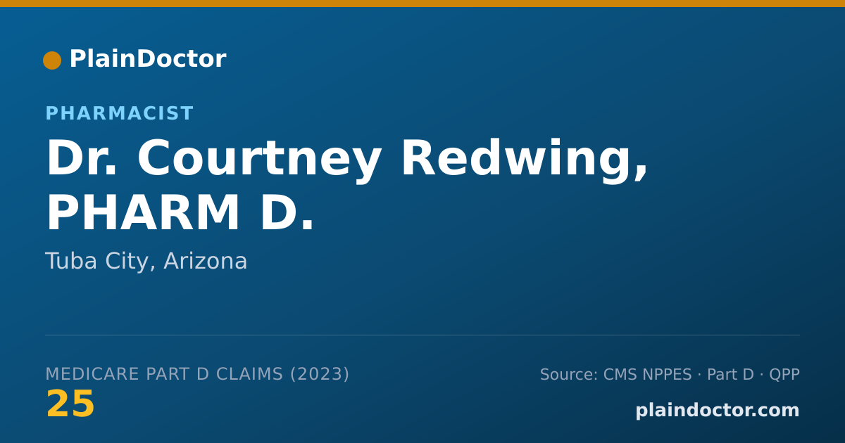 Shareable card for Courtney Redwing, PHARM D. - Pharmacist, Tuba City, AZ