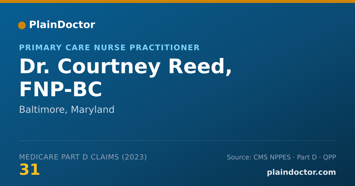 Shareable card for Courtney Reed, FNP-BC - Primary Care Nurse Practitioner, Baltimore, MD