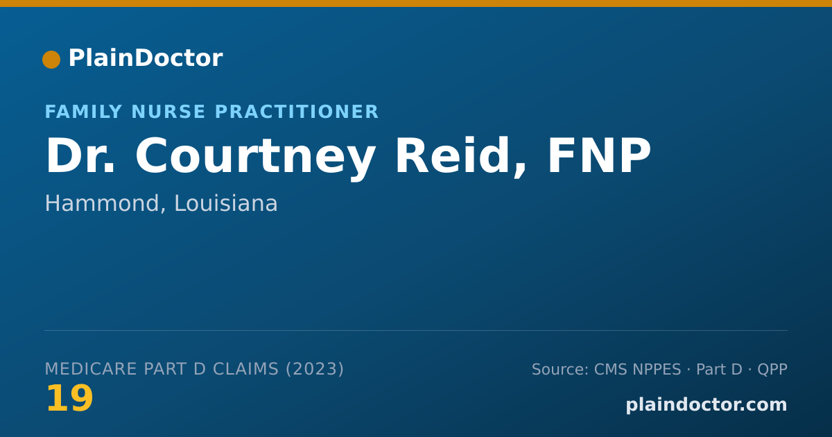 Shareable card for Courtney Reid, FNP - Family Nurse Practitioner, Hammond, LA