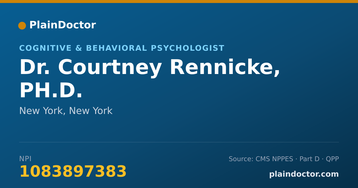 Shareable card for Courtney Rennicke, PH.D. - Cognitive & Behavioral Psychologist, New York, NY
