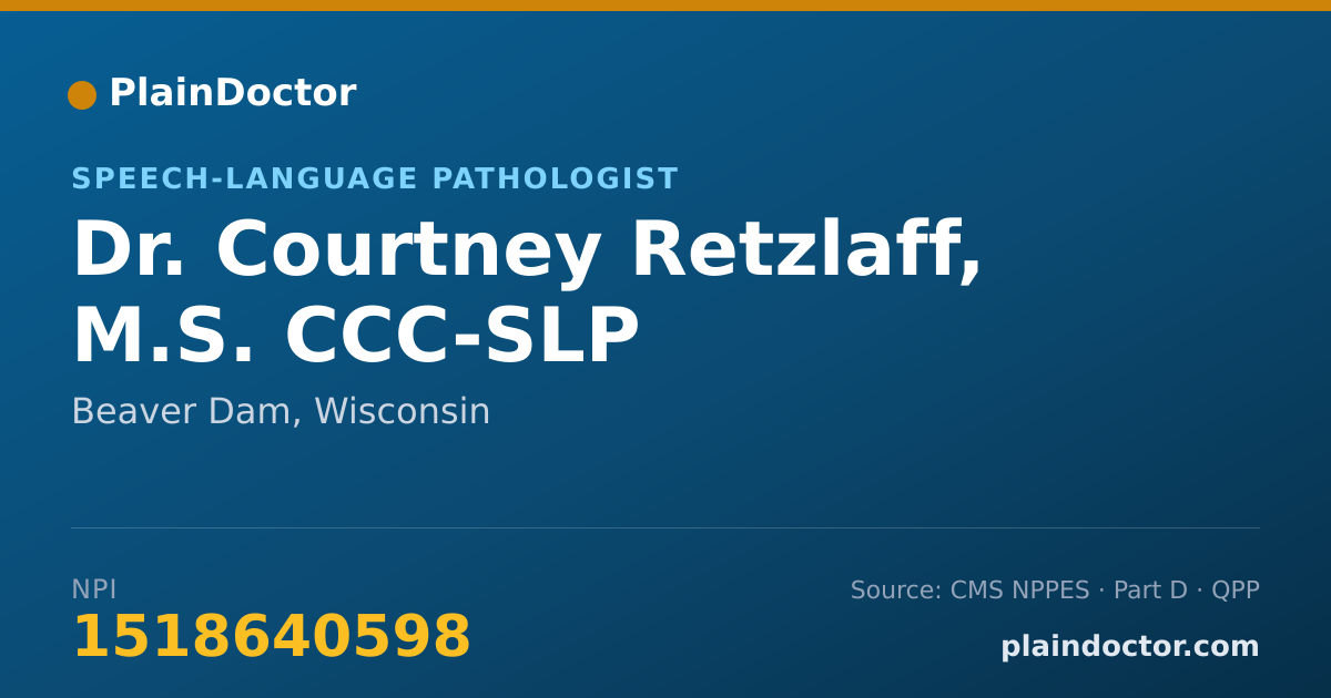 Shareable card for Courtney Retzlaff, M.S. CCC-SLP - Speech-Language Pathologist, Beaver Dam, WI