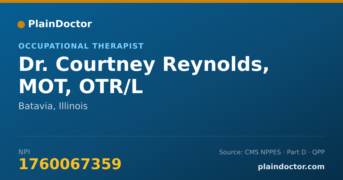 Shareable card for Courtney Reynolds, MOT, OTR/L - Occupational Therapist, Batavia, IL