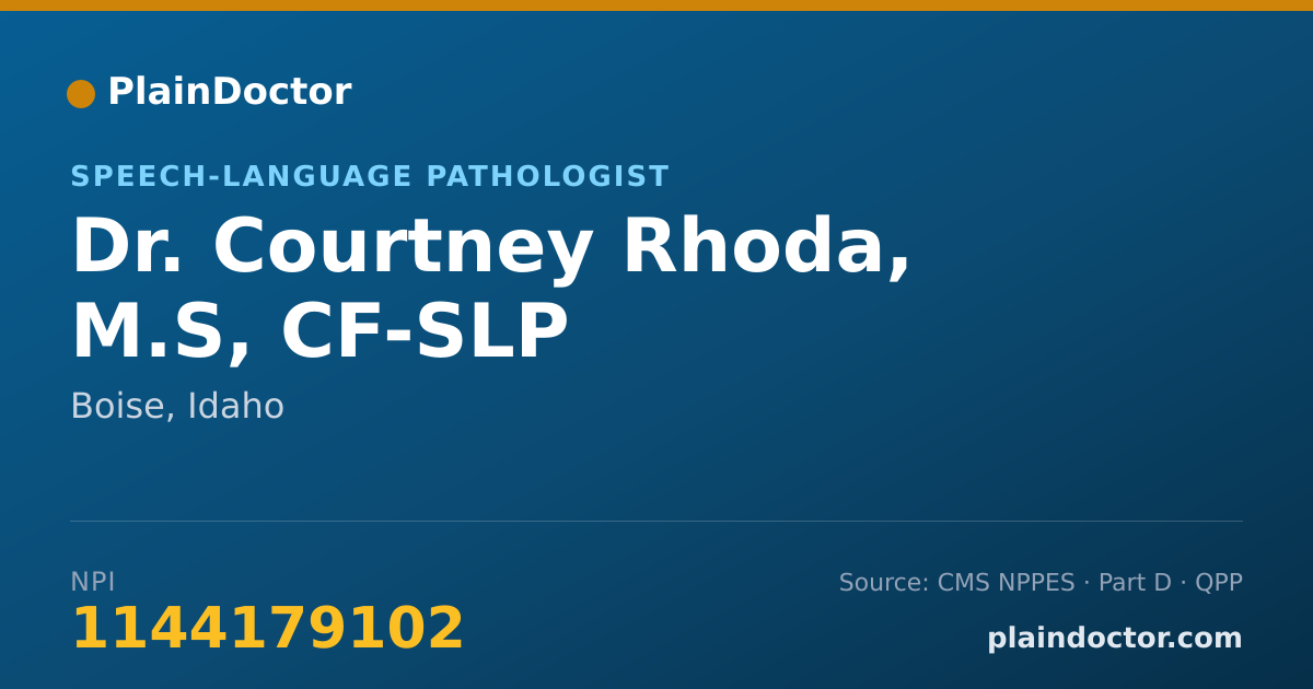 Shareable card for Courtney Rhoda, M.S, CF-SLP - Speech-Language Pathologist, Boise, ID