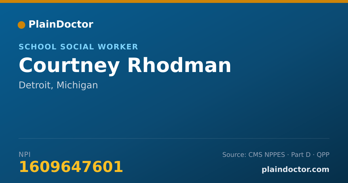 Shareable card for Courtney Rhodman - School Social Worker, Detroit, MI