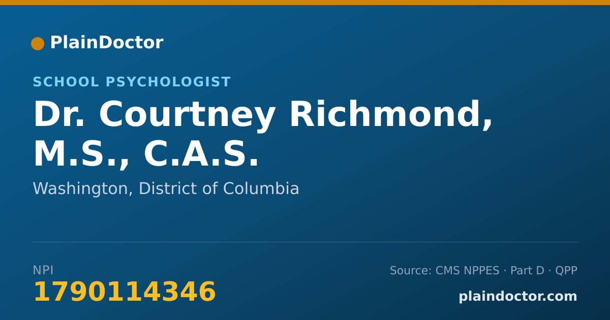 Shareable card for Courtney Richmond, M.S., C.A.S. - School Psychologist, Washington, DC