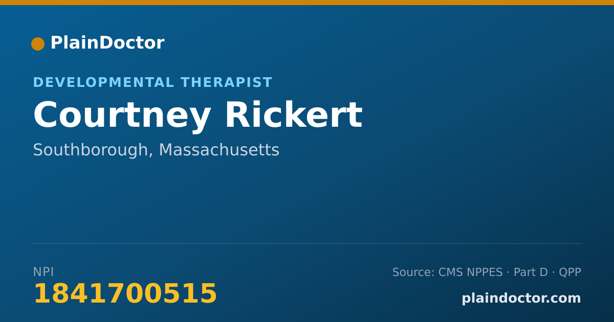 Shareable card for Courtney Rickert - Developmental Therapist, Southborough, MA