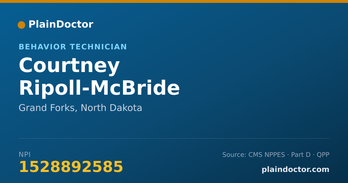 Shareable card for Courtney Ripoll-McBride - Behavior Technician, Grand Forks, ND