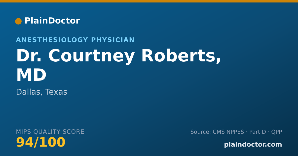 Shareable card for Courtney Roberts, MD - Anesthesiology Physician, Dallas, TX