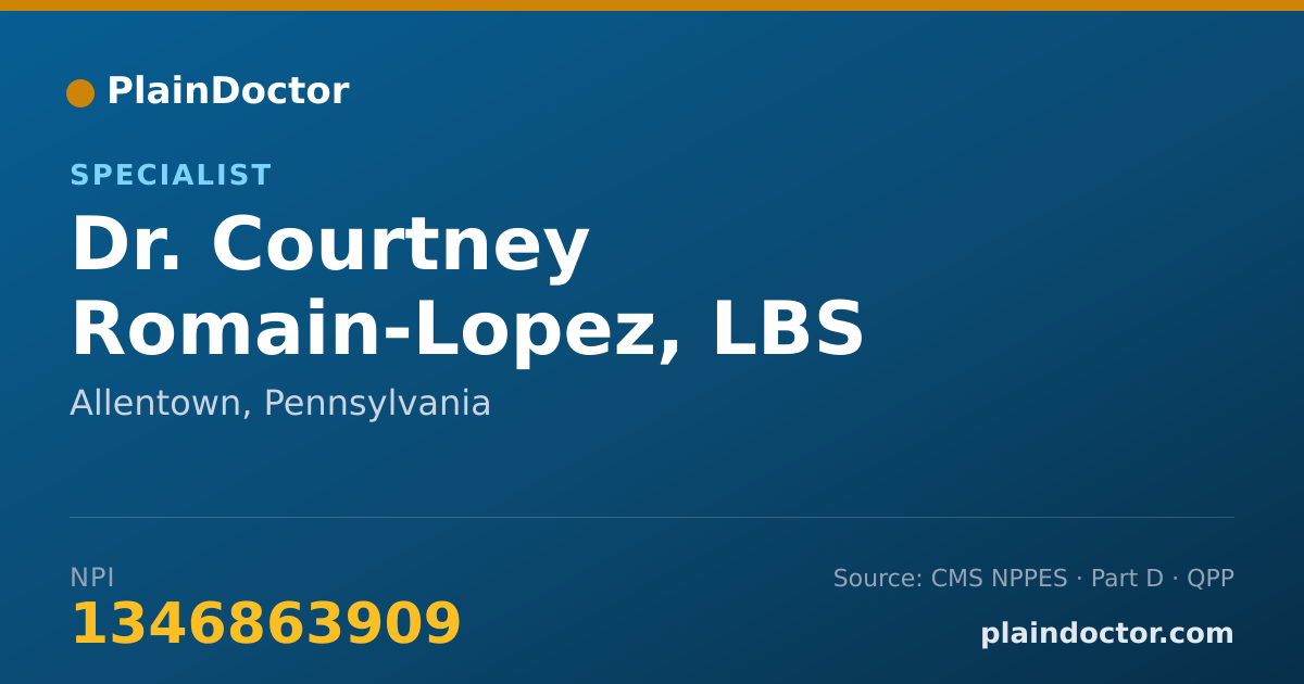 Shareable card for Courtney Romain-Lopez, LBS - Specialist, Allentown, PA
