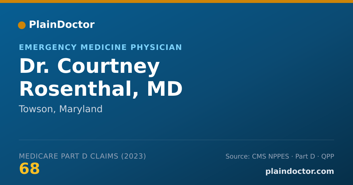 Shareable card for Courtney Rosenthal, MD - Emergency Medicine Physician, Towson, MD