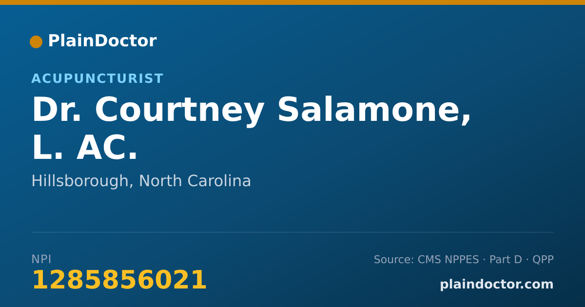 Shareable card for Courtney Salamone, L. AC. - Acupuncturist, Hillsborough, NC