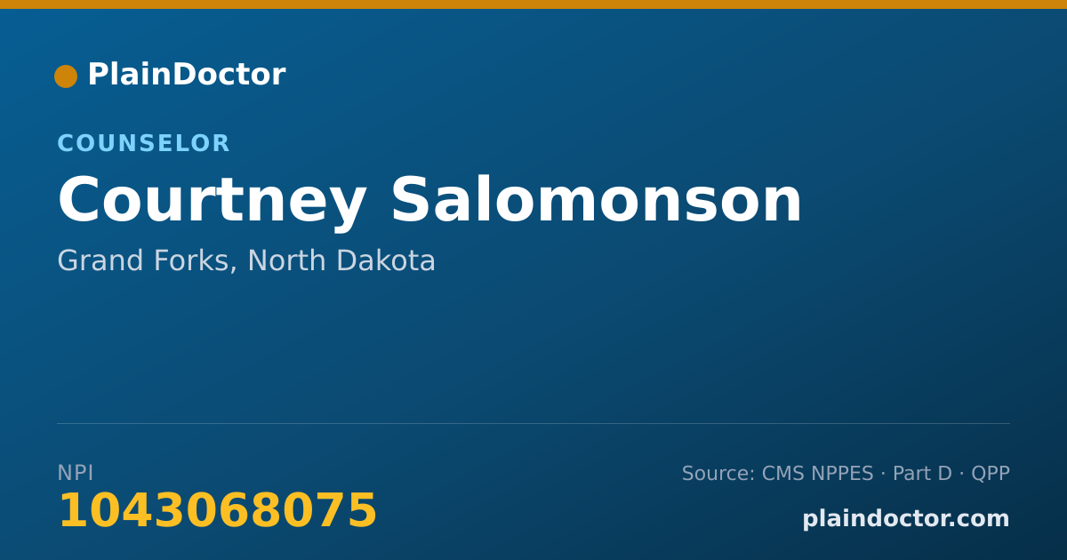 Shareable card for Courtney Salomonson - Counselor, Grand Forks, ND