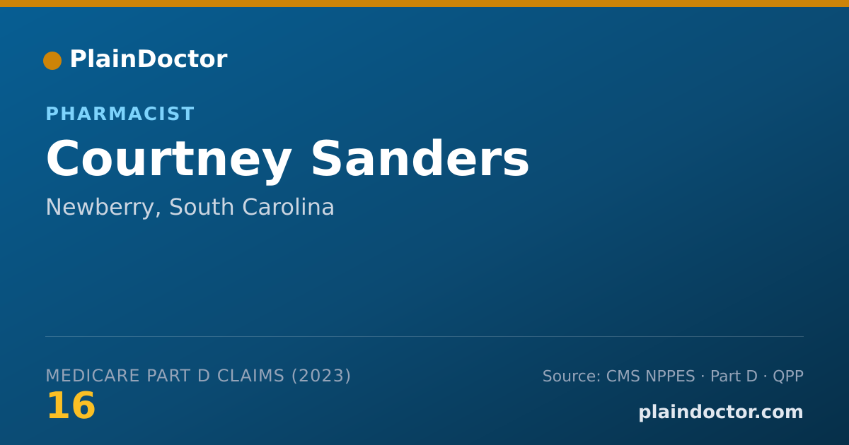 Shareable card for Courtney Sanders - Pharmacist, Newberry, SC