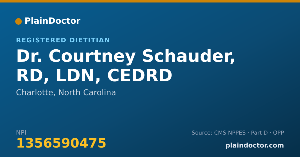 Shareable card for Courtney Schauder, RD, LDN, CEDRD - Registered Dietitian, Charlotte, NC
