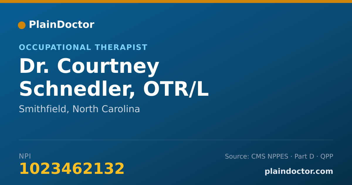 Shareable card for Courtney Schnedler, OTR/L - Occupational Therapist, Smithfield, NC