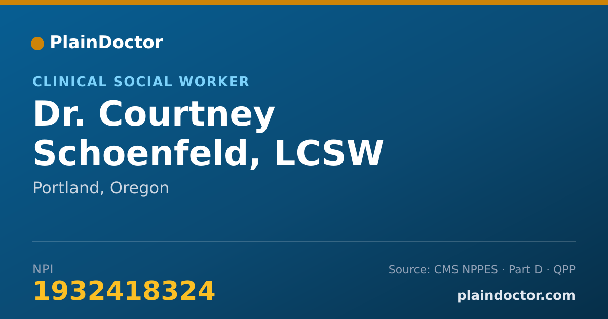 Shareable card for Courtney Schoenfeld, LCSW - Clinical Social Worker, Portland, OR