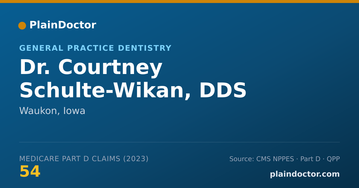 Shareable card for Courtney Schulte-Wikan, DDS - General Practice Dentistry, Waukon, IA