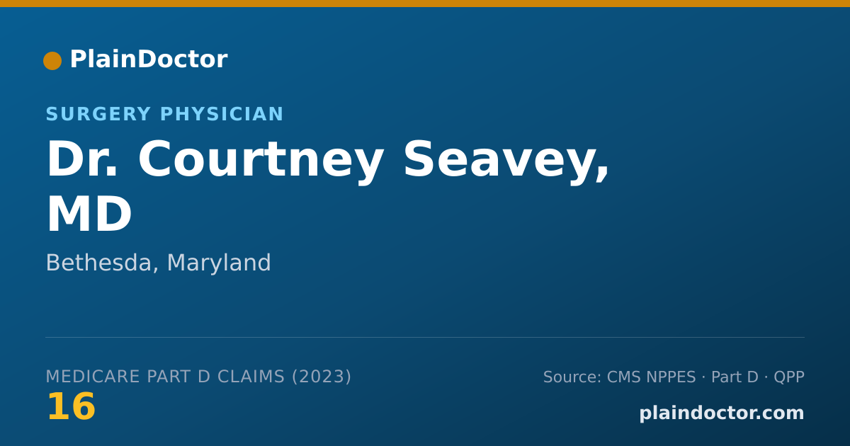 Shareable card for Courtney Seavey, MD - Surgery Physician, Bethesda, MD
