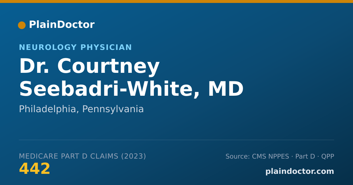 Shareable card for Courtney Seebadri-White, MD - Neurology Physician, Philadelphia, PA
