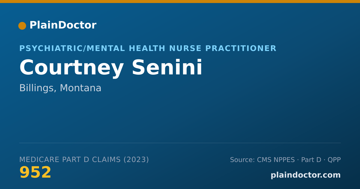 Shareable card for Courtney Senini - Psychiatric/Mental Health Nurse Practitioner, Billings, MT