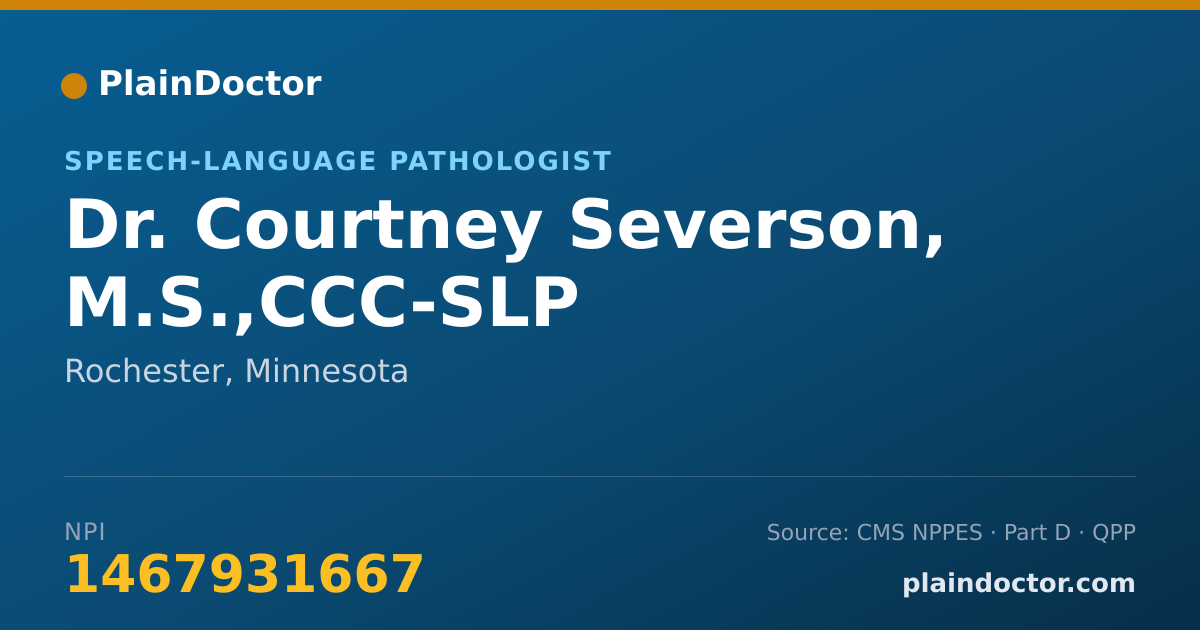 Shareable card for Courtney Severson, M.S.,CCC-SLP - Speech-Language Pathologist, Rochester, MN