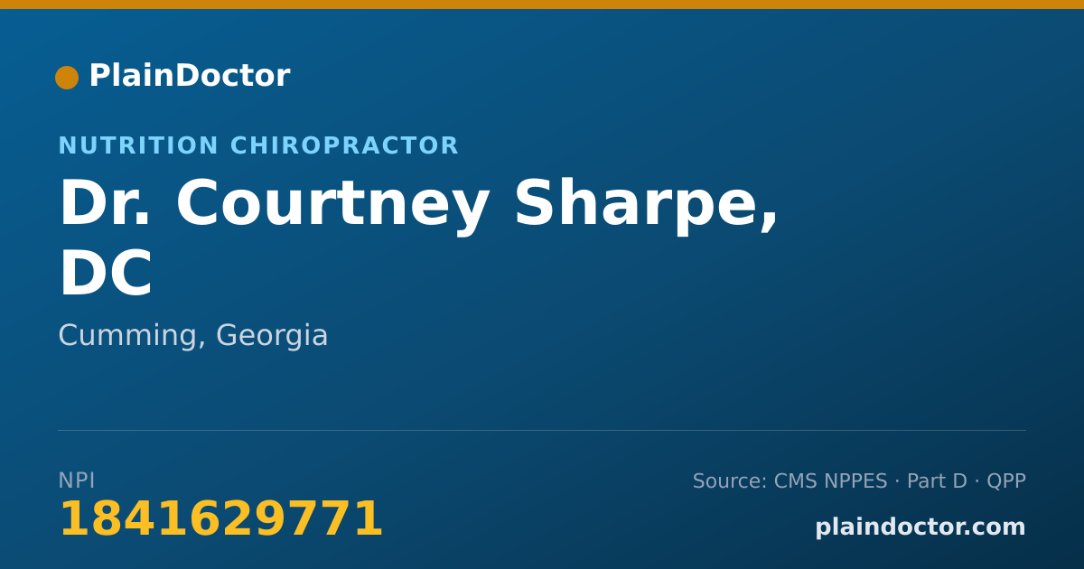 Shareable card for Courtney Sharpe, DC - Nutrition Chiropractor, Cumming, GA