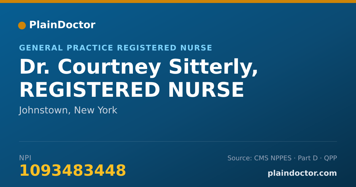 Shareable card for Courtney Sitterly, REGISTERED NURSE - General Practice Registered Nurse, Johnstown, NY