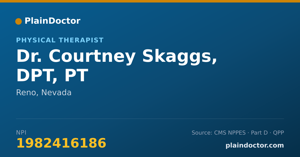 Shareable card for Courtney Skaggs, DPT, PT - Physical Therapist, Reno, NV