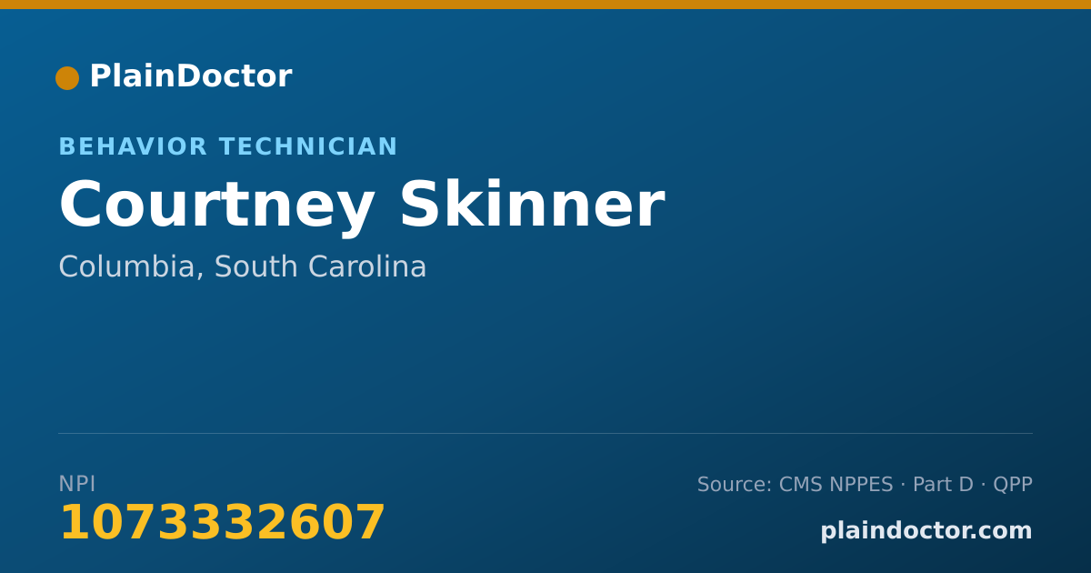 Shareable card for Courtney Skinner - Behavior Technician, Columbia, SC