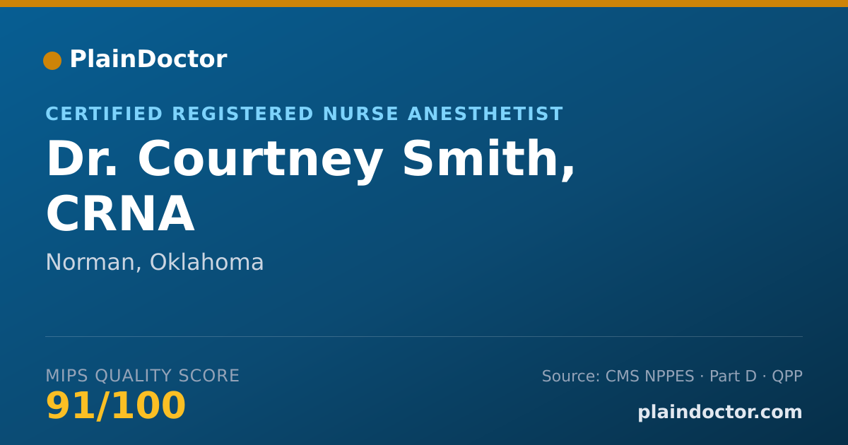 Shareable card for Courtney Smith, CRNA - Certified Registered Nurse Anesthetist, Norman, OK