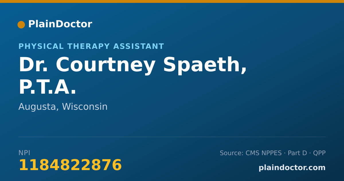 Shareable card for Courtney Spaeth, P.T.A. - Physical Therapy Assistant, Augusta, WI