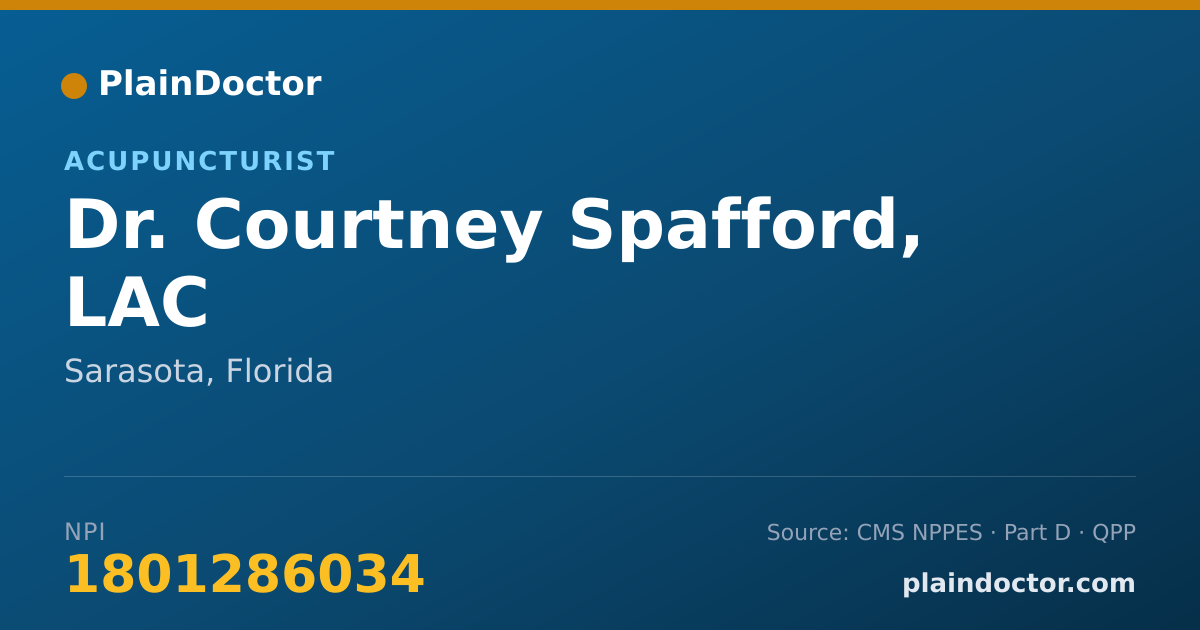 Shareable card for Courtney Spafford, LAC - Acupuncturist, Sarasota, FL