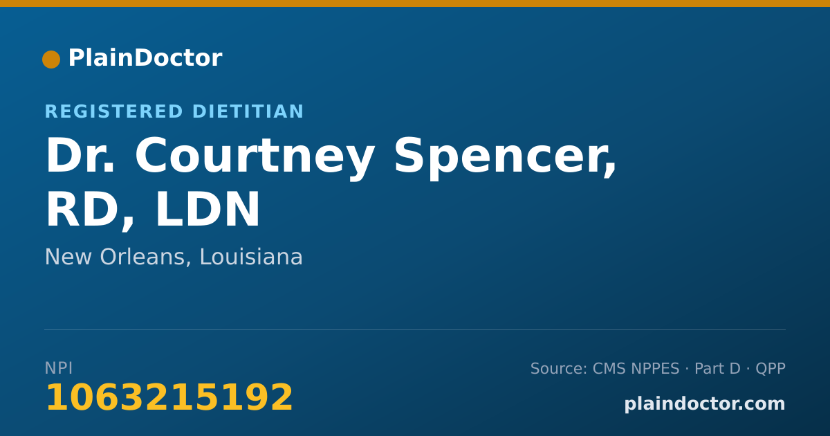 Shareable card for Courtney Spencer, RD, LDN - Registered Dietitian, New Orleans, LA