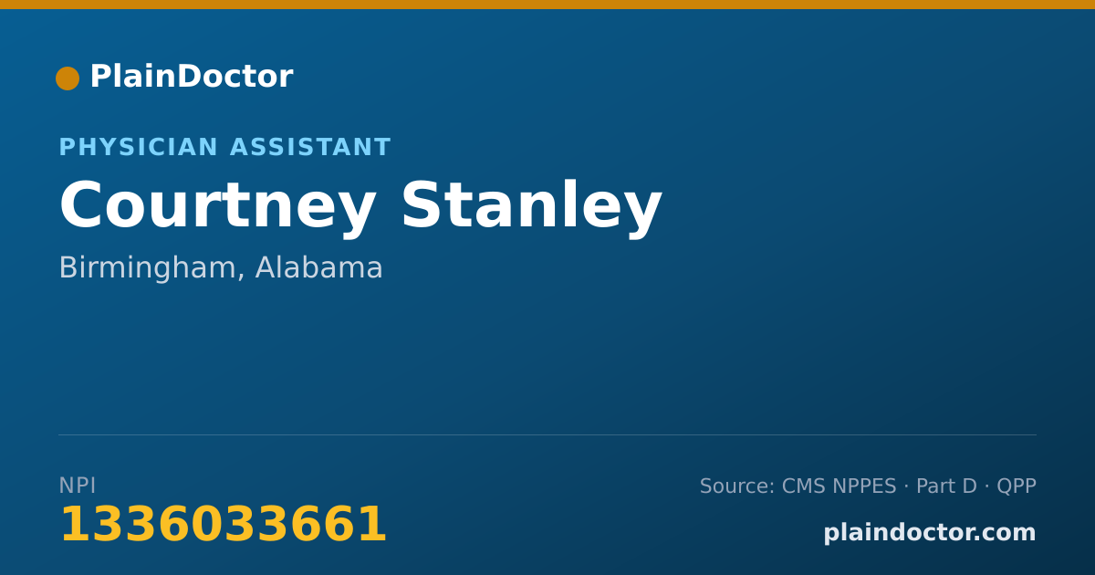 Shareable card for Courtney Stanley - Physician Assistant, Birmingham, AL