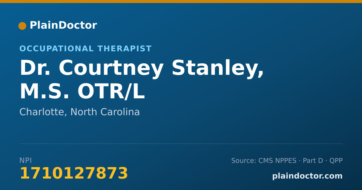 Shareable card for Courtney Stanley, M.S. OTR/L - Occupational Therapist, Charlotte, NC