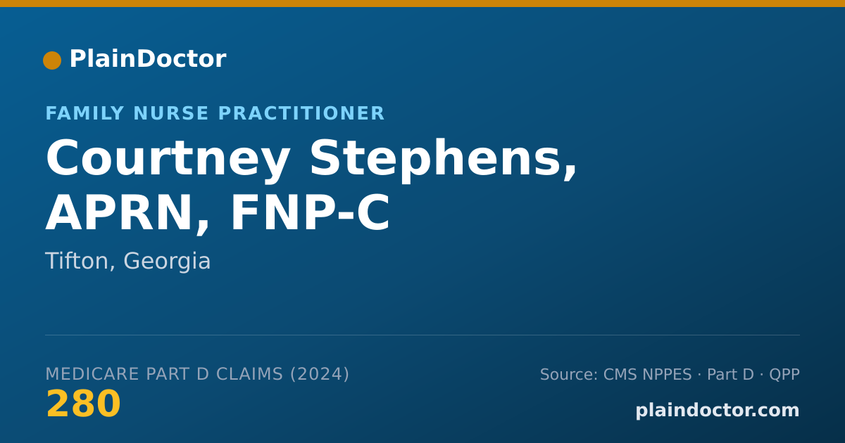 Shareable card for Courtney Stephens, APRN, FNP-C - Family Nurse Practitioner, Tifton, GA
