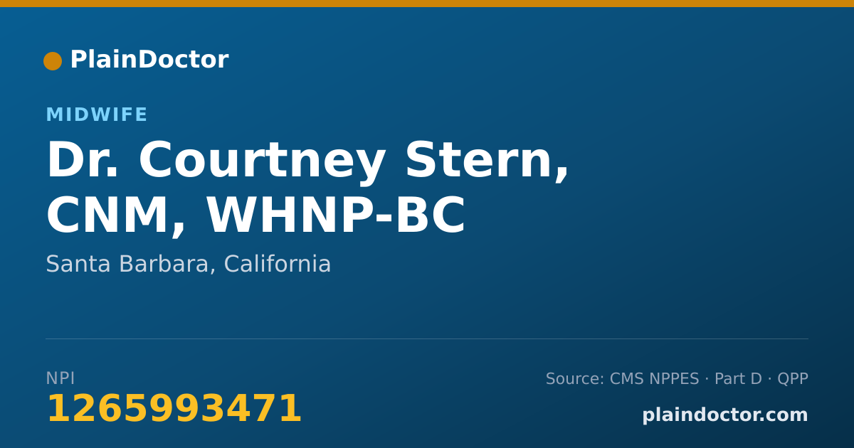 Shareable card for Courtney Stern, CNM, WHNP-BC - Midwife, Santa Barbara, CA