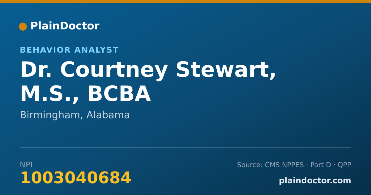 Shareable card for Courtney Stewart, M.S., BCBA - Behavior Analyst, Birmingham, AL