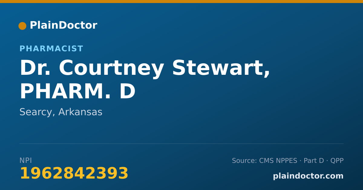 Shareable card for Courtney Stewart, PHARM. D - Pharmacist, Searcy, AR