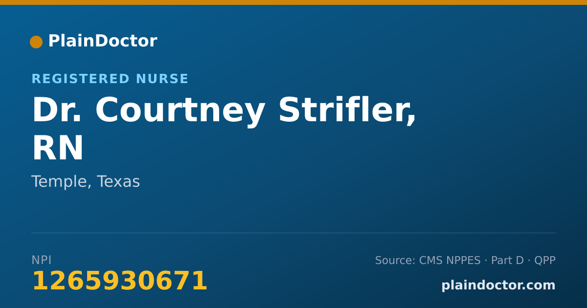 Shareable card for Courtney Strifler, RN - Registered Nurse, Temple, TX