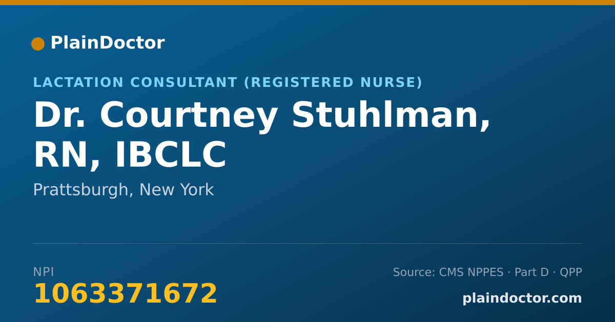 Shareable card for Courtney Stuhlman, RN, IBCLC - Lactation Consultant (Registered Nurse), Prattsburgh, NY