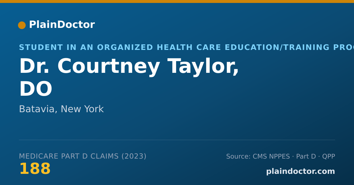 Shareable card for Courtney Taylor, DO - Student in an Organized Health Care Education/Training Program, Batavia, NY