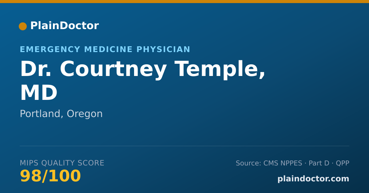 Shareable card for Courtney Temple, MD - Emergency Medicine Physician, Portland, OR