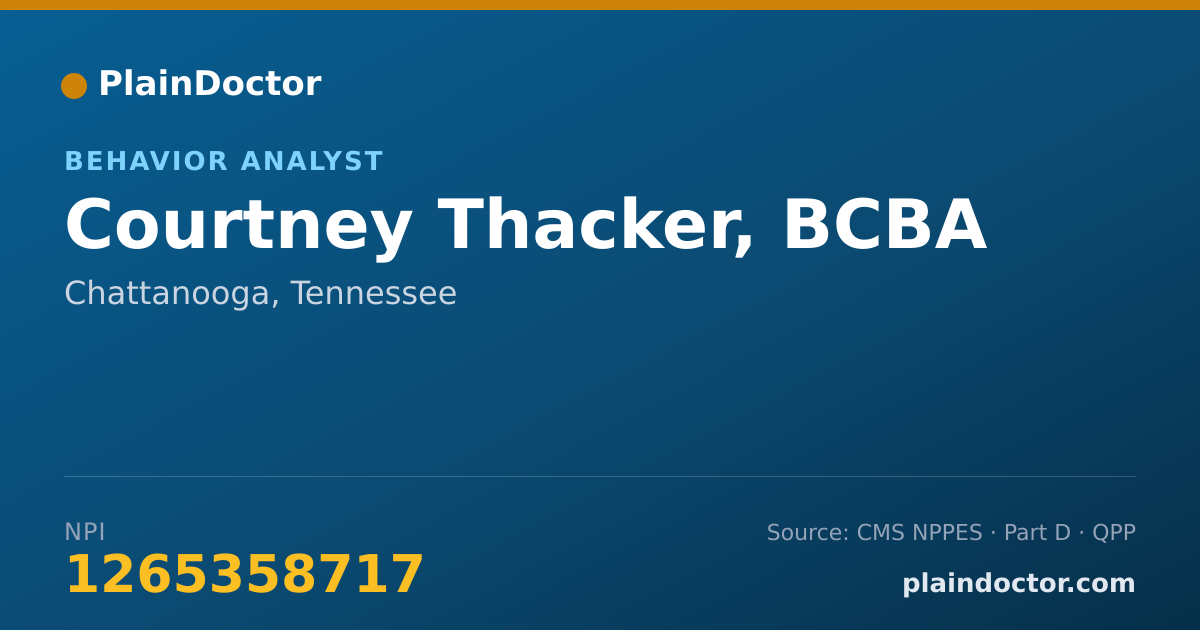 Shareable card for Courtney Thacker, BCBA - Behavior Analyst, Chattanooga, TN