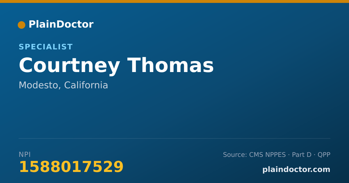 Shareable card for Courtney Thomas - Specialist, Modesto, CA