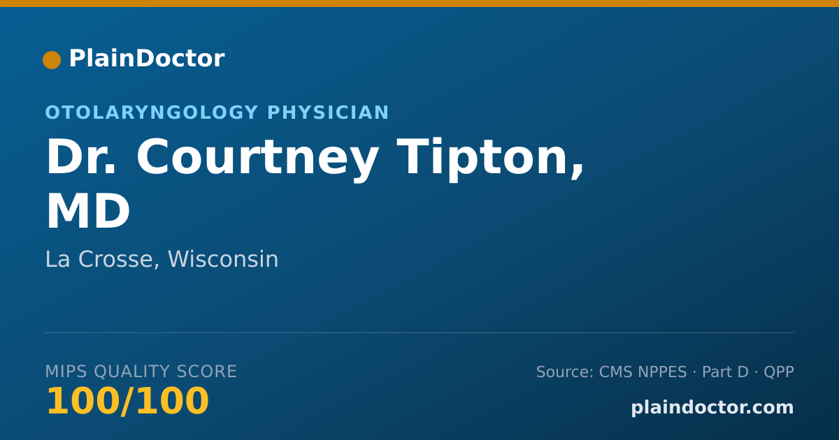 Shareable card for Courtney Tipton, MD - Otolaryngology Physician, La Crosse, WI