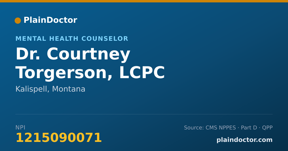 Shareable card for Courtney Torgerson, LCPC - Mental Health Counselor, Kalispell, MT