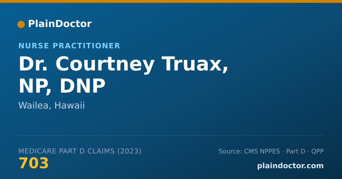 Shareable card for Courtney Truax, NP, DNP - Nurse Practitioner, Wailea, HI