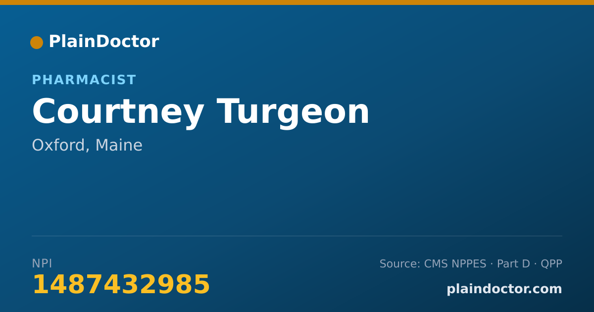 Shareable card for Courtney Turgeon - Pharmacist, Oxford, ME