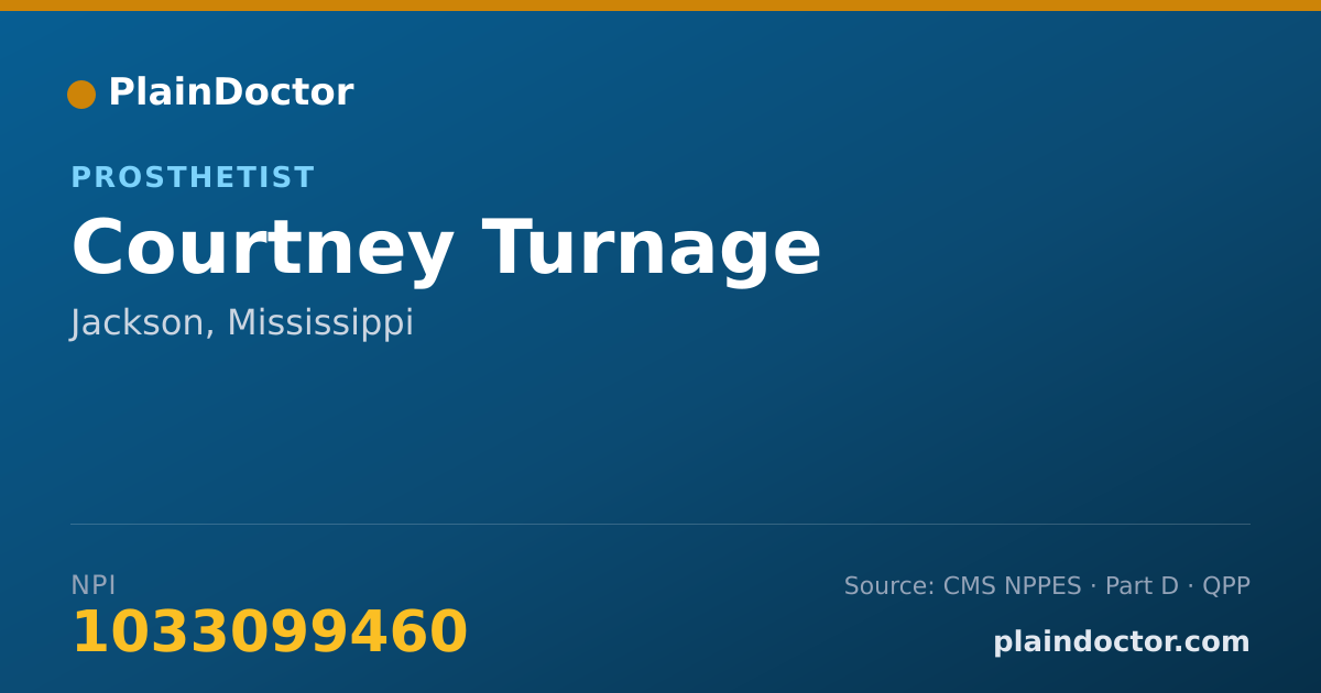 Shareable card for Courtney Turnage - Prosthetist, Jackson, MS